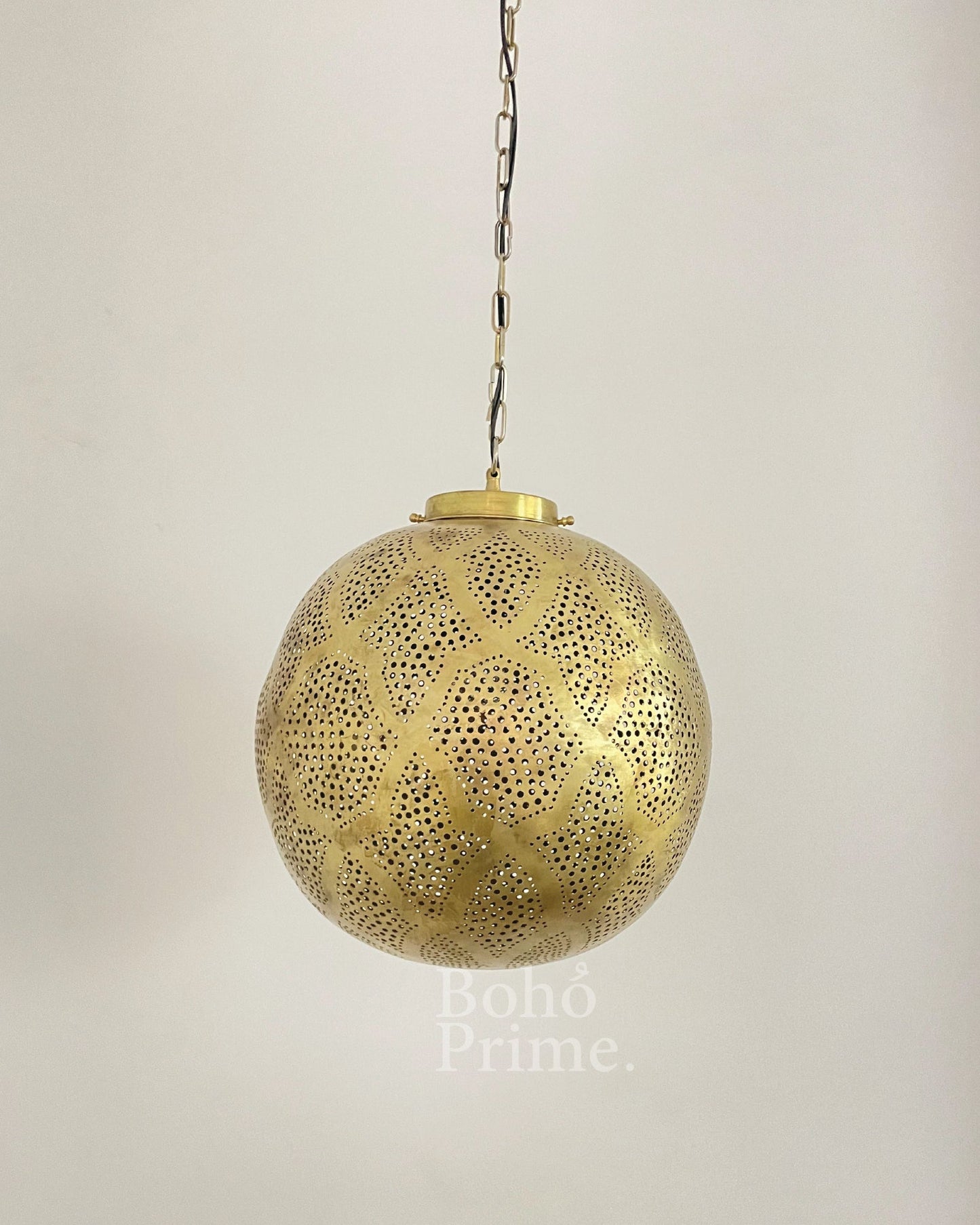 Authentic Moroccan Brass Sphere Pendant Light