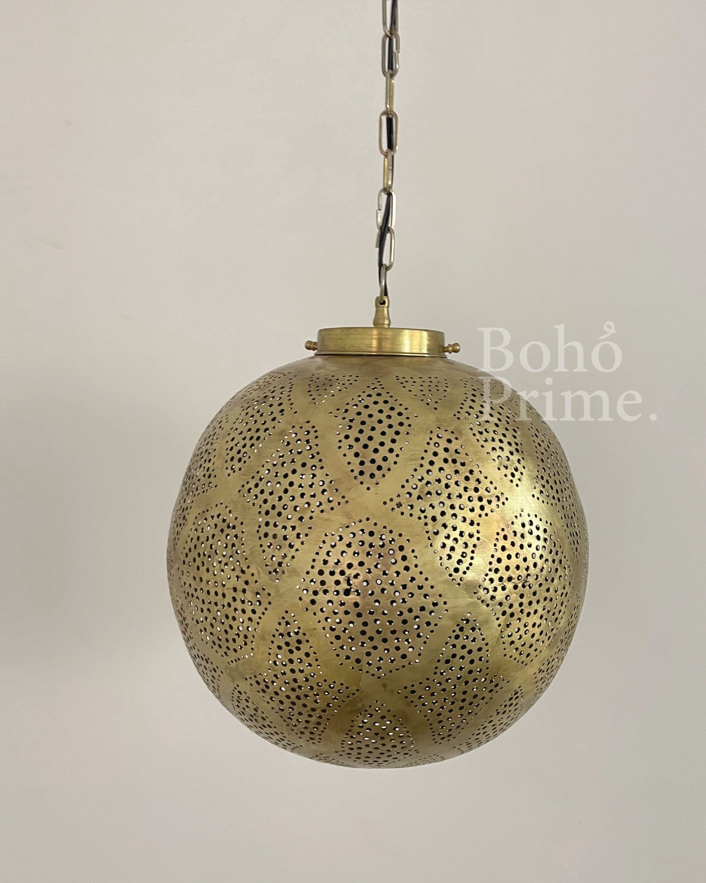 Authentic Moroccan Brass Sphere Pendant Light