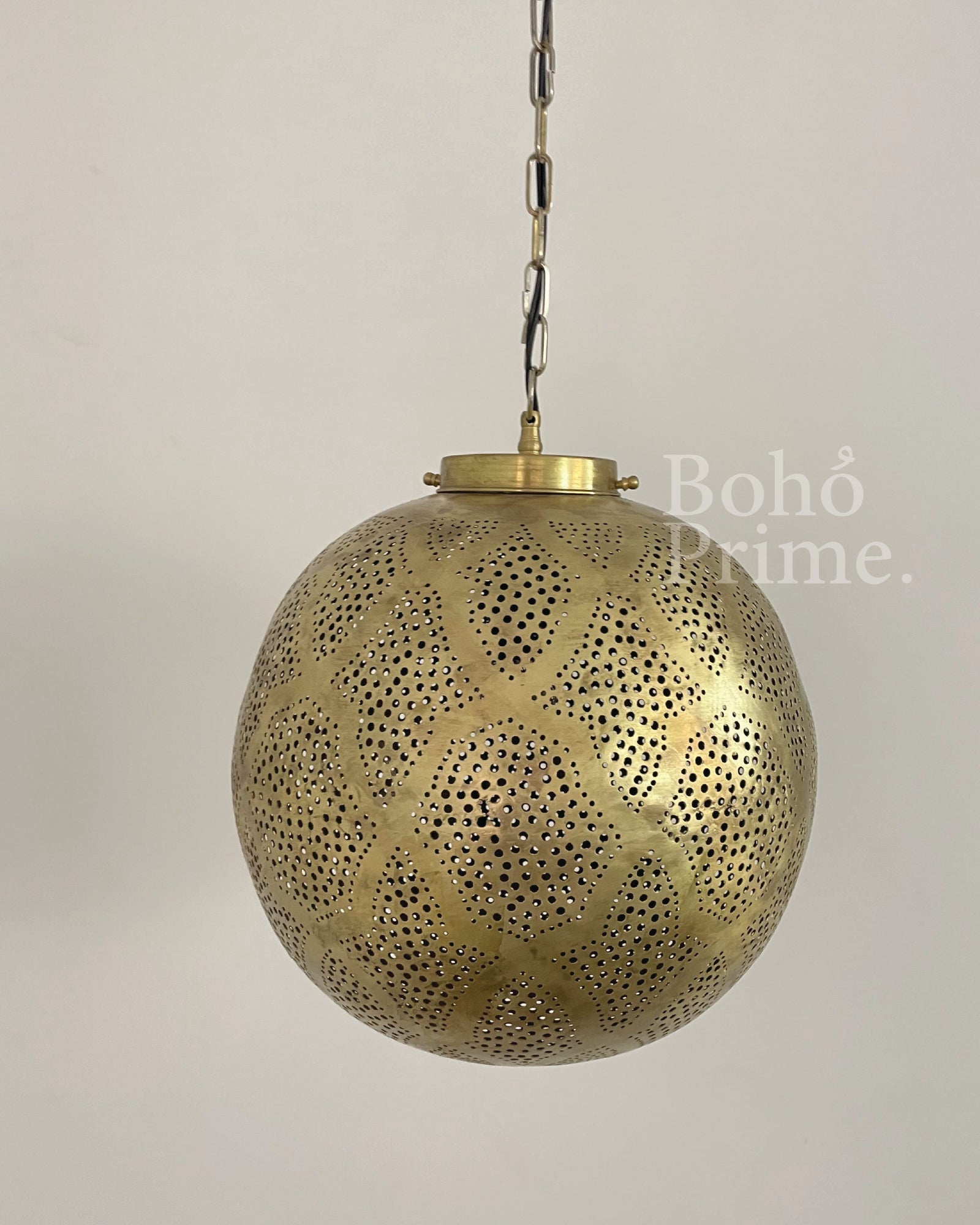 Authentic Moroccan Brass Sphere Pendant Light
