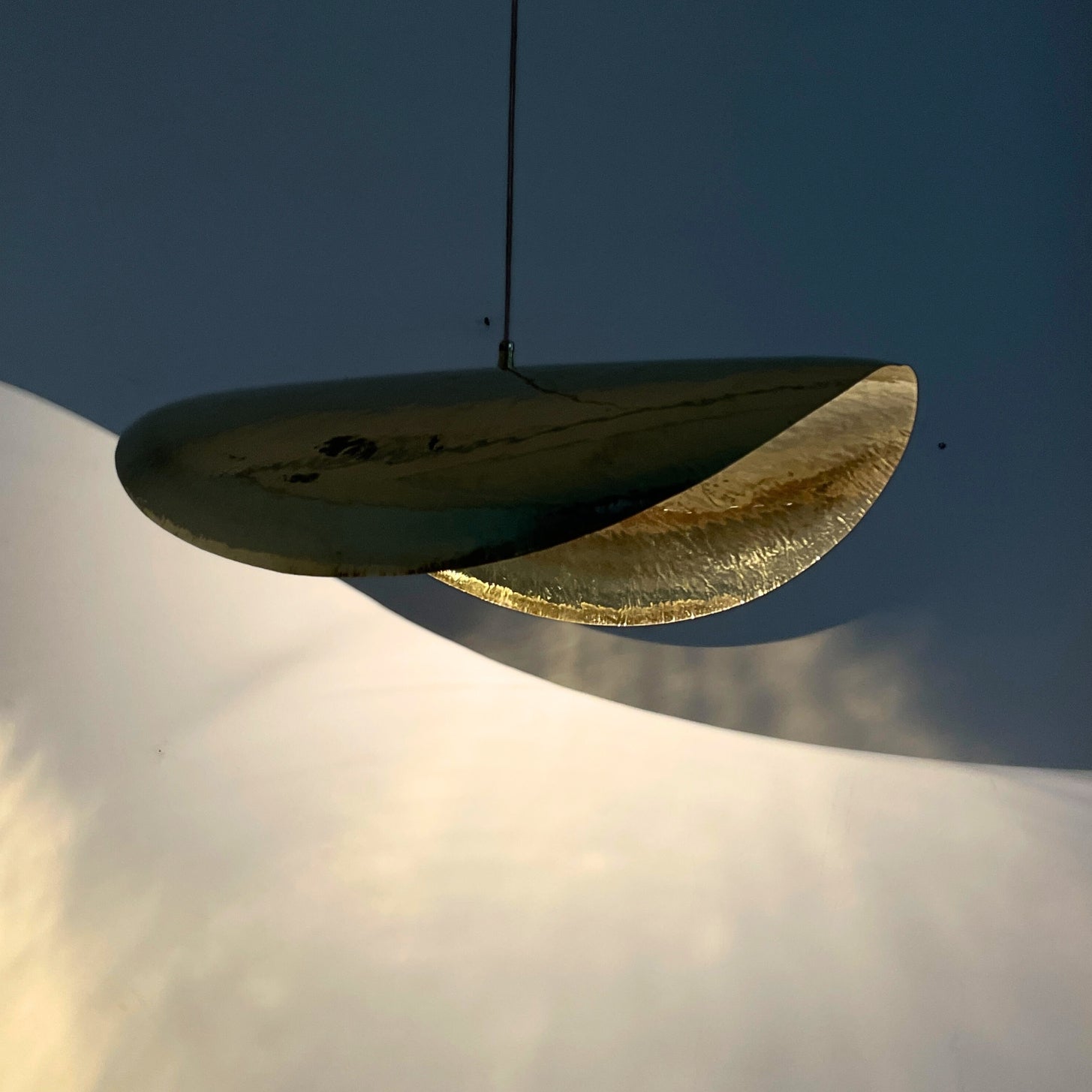 Brushed Brass Lotus Dome Pendant Light