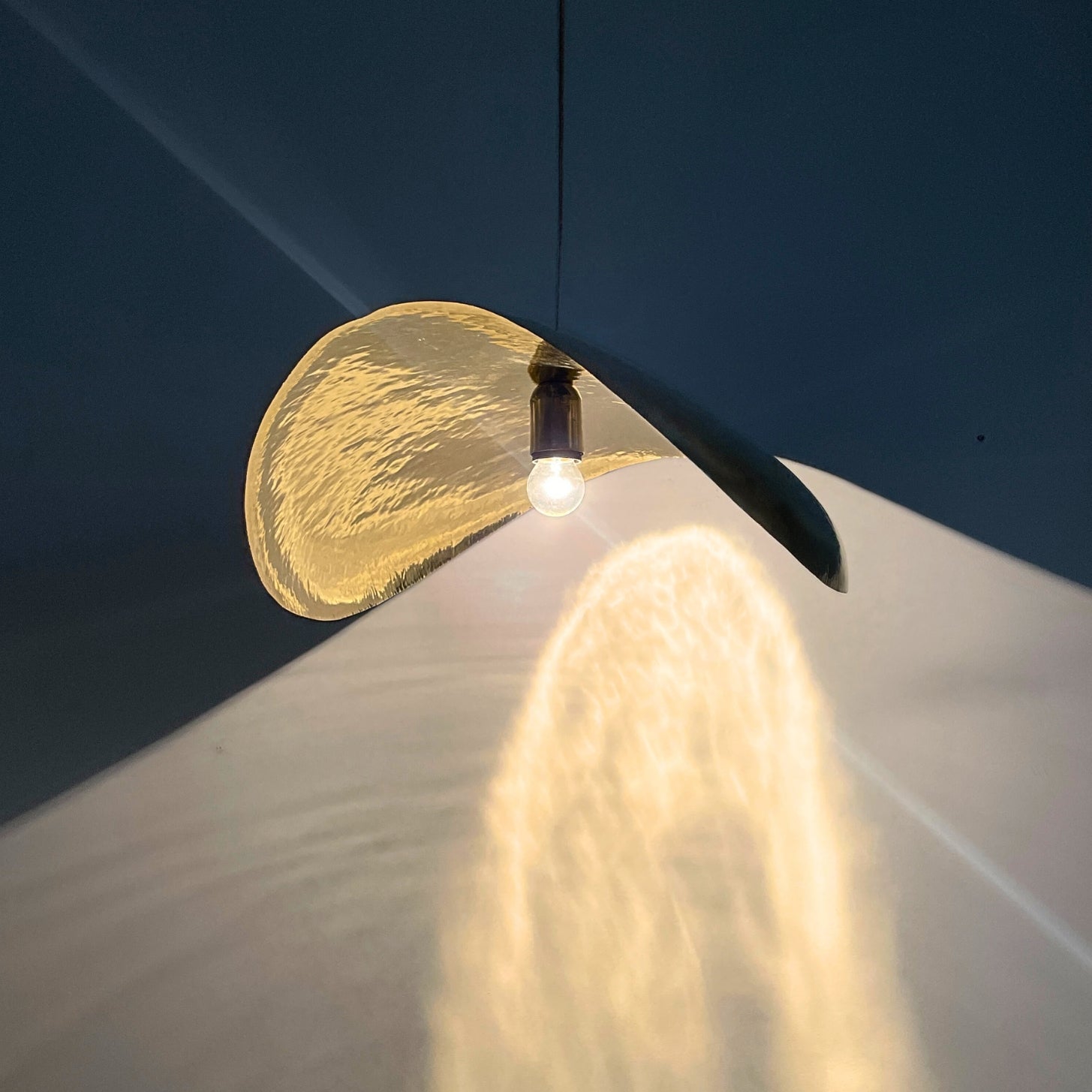 Brushed Brass Lotus Dome Pendant Light