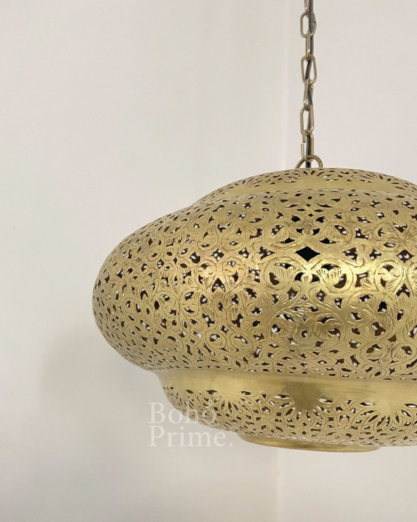 Moroccan Engraved Brass Hanging Lantern