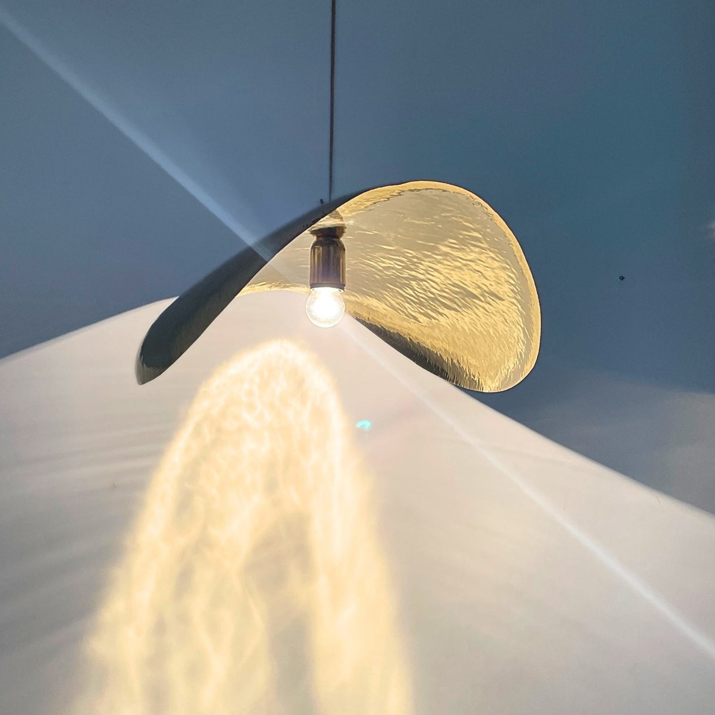 Brushed Brass Lotus Dome Pendant Light