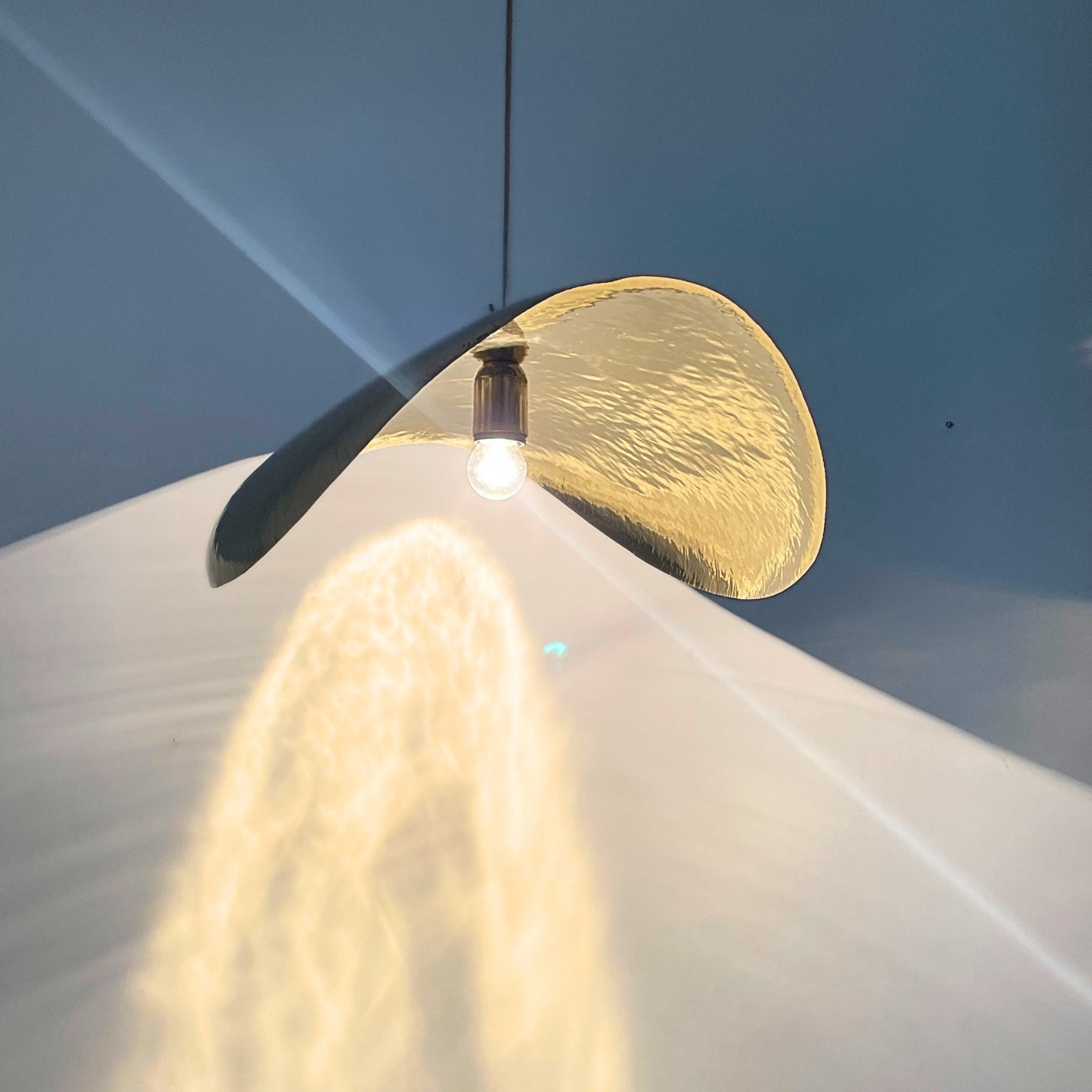 Brushed Brass Lotus Dome Pendant Light