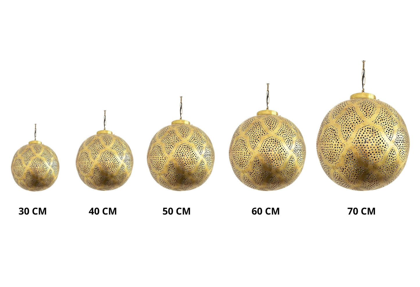 Authentic Moroccan Brass Sphere Pendant Light