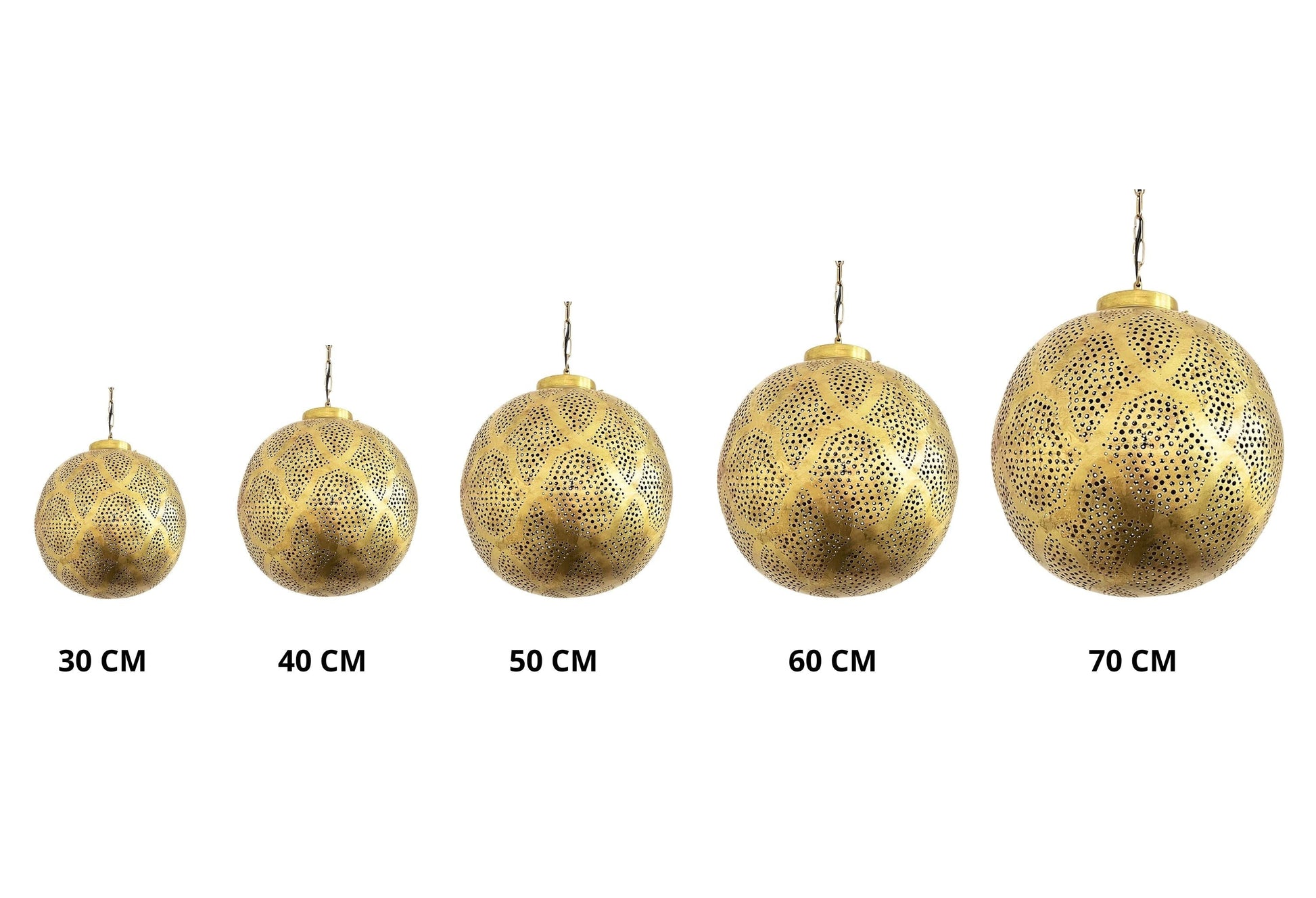 Authentic Moroccan Brass Sphere Pendant Light